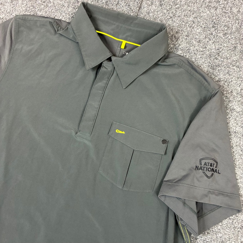 Nike Golf Tour Premium Dri-FIT Polo Shirt Gray AT&T National Mens Size Large